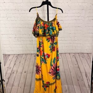 Flying Tomato Yellow Floral Maxi Dress
